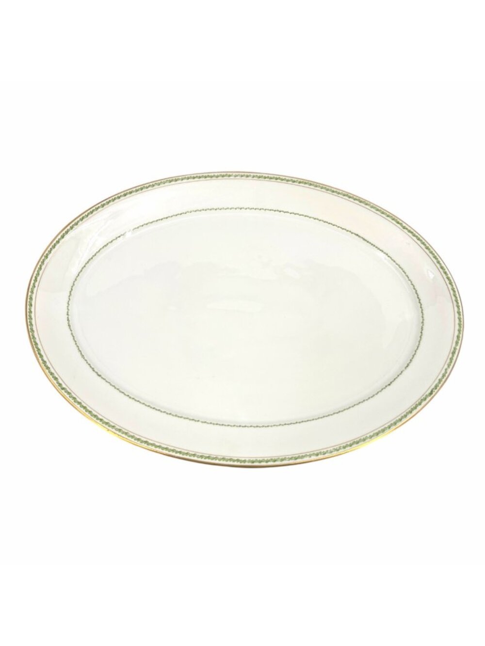 CH Field Haviland Limoges Castiglione Meat Platter Serving Dish 19.5" Gold Green